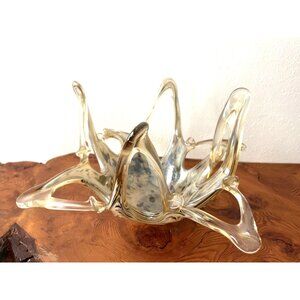 Vintage Murano Italian Stretched Glass Abstract Bowl